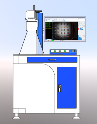 大幅面視覺(jué)打標偽同軸柜臺立柱式